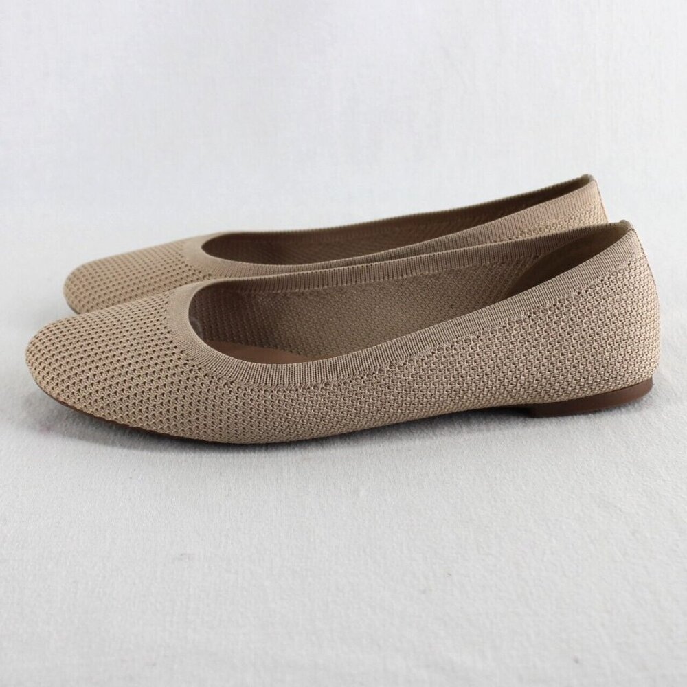 Lucky Brand Erin Ballet Flats Womens Size 10 M Tan Mesh Knit Shoes - Picture 2 of 8